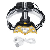 Headlamp 18650 Battery USB Fishing Flashlight Camping Hunting Cycling Bike Bicycle