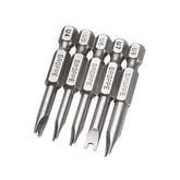 5pcs 50mm 1/4 Inch Hex Shank Magnetic U-shaped Screwdriver Bits