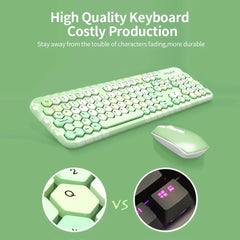2.4G Wireless Keyboard & Mouse Set 104 Keys Honeycomb Keycaps Keyboard Office Mouse Combo for Laptop PC