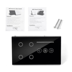 Smart WIFI Switch 4 Gang WIFI Light Switch With WiFi Ceiling Fan Switch White/Black Crystal Glass Panel Work Alexa Google Home
