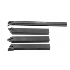 4pcs 12mm Lathe Turning Tool Holder with 10pcs Blue Nano DCMT070204 Carbide Inserts
