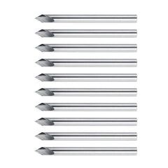 10Pcs 3.175mm Shank Engraving Bit End Milling Cutter 60 Degrees Tip 0.1mm Carbide 3D Milling Bit Carving