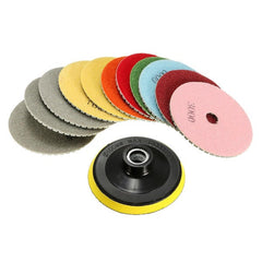 12pcs 4 Inch 50-6000 Grit Diamond Polishing Pads Set for Granite Concrete Marble