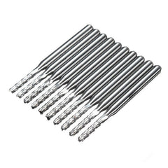 10pcs 3.175x2mm Carbide End Mill Engraving Bits for CNC PCB Machinery Rotary Burrs