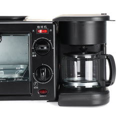 220V 3 In 1 Multifunction Breakfast Machine Electric Toaster Oven Frying Coffee