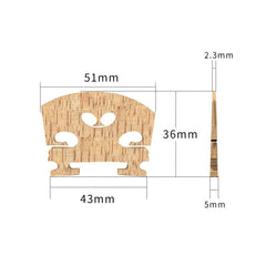 Violin Bridge Selected AA Grade Maple Bridge French Style For 4/4 Violin Use