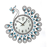 37cm European Style Peacock Shape Luxury Digital Metal Wall Clock