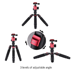 Mini Portable Desktop Tripod Stand Aluminum Alloy with Ball Head Quick Release Plate Carry Bag