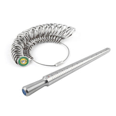 Metal Ring Sizer Set Finger Measuring with Rings Mandrel Sizing Stick Jewelry Tools
