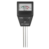 2 in 1 Mini Soil pH Meter Fertility Tester Analyzer with Three Probes for Gardening Farming Lawn