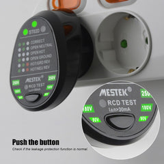 RCD Electric Socket Tester Automatic Neutral Live Earth Wire Testing Circuit Polarity Detector Wall