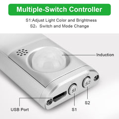 LED Night Light Motion Sensor Lamp Wireless USB Rechargeable for Children Bedroom Cabinet Kitchen Wall