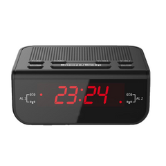 Compact Digital Alarm Clock FM Radio with Dual Alarm Buzzer Snooze Sleep Function