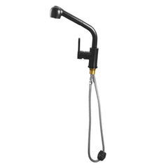 Pull Out Single Connection Bathroom Tap Vertical Installation Rotatable Pull Out Water Faucet