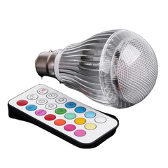 Colorful LED RGB 9W B22 Light Bulb with Remote Control