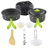 Portable Camping Tableware Cooking Set Outdoor Cookware Pan Pot Bowl Spoon Fork Utensils Ultralight Hiking Picnic Supplies