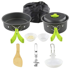 Portable Camping Tableware Cooking Set Outdoor Cookware Pan Pot Bowl Spoon Fork Utensils Ultralight Hiking Picnic Supplies