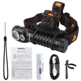 Headlamp Rechargeable 21700 Headlight 2000lm Dual LED LH351D XPL USB Reverse Charge Magnetic Tail Work Camp Light