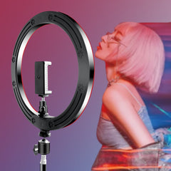 10" RGB Ring Lamp with Tripod Stand and Wireless Remote, 16 Light LED Colors
