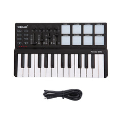 25-Key USB Keyboard and Drum Pad MIDI Controller