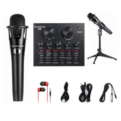 Live Sound Card Microphone Set 12 Effects Audio Recording Streaming Equipments