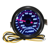 Universal 52mm Car Gauge Pressure Digital LED Turbo Boost Gauges Meter Dial Face