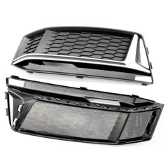 A Pair of Chrome Fog Light Cover Grille Silver Trim Grill Bezel Fit For AUDI A4 S4 S-Line B9 2016-19