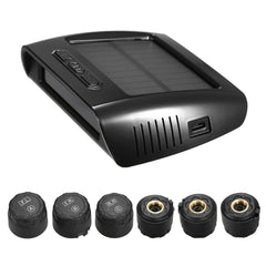 Wireless Solar Power TPMS Tire Pressure Monitoring System RV Truck with 6 External Sensors