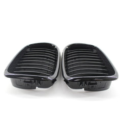 2Pcs Gloss Black Front Bumper Hood Kidney Grille Racing Replacement for BMW 5-Series E39 M5 1999-2003