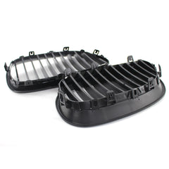 2Pcs Gloss Black Front Bumper Hood Kidney Grille Racing Replacement for BMW 5-Series E60 E61 M5 2003-2009