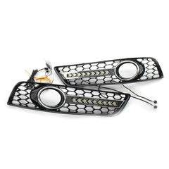 Replacement for AUDI A3 8P 09-13 Front Bumper Fog Light Lamp Grille Pair Set Left and Right