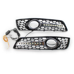 Replacement for AUDI A3 8P 09-13 Front Bumper Fog Light Lamp Grille Pair Set Left and Right
