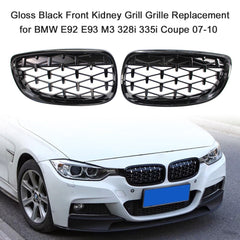 Gloss Black Front Kidney Grill Grille Replacement for BMW E92 E93 M3 328i 335i Coupe 07-10