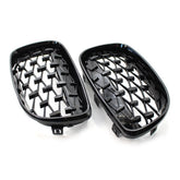 Glossy Black Dual Slats Front Grille Grill Replacement for BMW E81 E82 E87 E88 Selected 2007-2012
