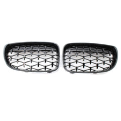 Glossy Black Dual Slats Front Grille Grill Replacement for BMW E81 E82 E87 E88 Selected 2007-2012