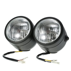 12V 35W 4-inch Motorcycle Chrome-plated Twin Headlight Front Lamp for Harley