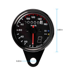 12V Universal Motorcycle Speedometer Tachometer Gauge w/ LED Backlight
