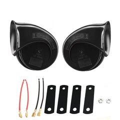 2 Pcs Car Horn Black Universal 12v Loud Dual-tone Snail Electric 140db for Truck Motorcycle