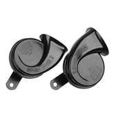 2 Pcs Car Horn Black Universal 12v Loud Dual-tone Snail Electric 140db for Truck Motorcycle