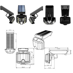 Solar Powered Wall Mounted Spotlight 360° Adjustable Wirelessly Motion Sensor Secure Lamp 8 LEDs