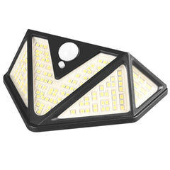 IP65 Solar Body Induction Wall Lamp Patio Stair Light 5 Illumination Surfaces 166 LEDs