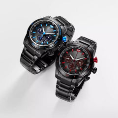 Man Watch Stainless Steel Analog 48mm Calendar Sapphire Mirror Luminous