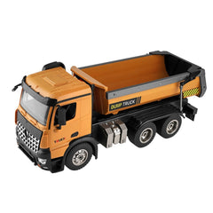 2.4Ghz 1/14 Scale RC Dump Truck Construction Vehicle Toy with LED Lights and Simulation Sound for Kids