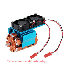 7019 Motor Heat Sink With Two Cooling Fans for 1/10 HSP RC Car 540/550 3650