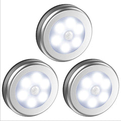 Wireless Round Motion Sensor LED Night Light Battery Powered Cabinet Night Lamp Bedside Lights For Bedroom Home Closet Lighting