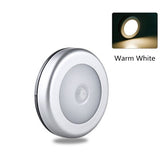 Wireless Round Motion Sensor LED Night Light Battery Powered Cabinet Night Lamp Bedside Lights For Bedroom Home Closet Lighting