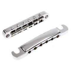 Electric Guitar Ponticello Tailpiece Bridge Full Set Sliver