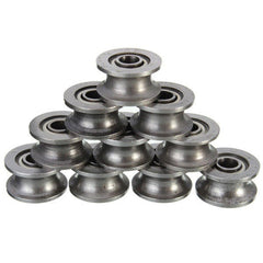 10pcs 4x13x7mm U Groove Sealed Ball Bearings Guide Pulley Ball Bearing