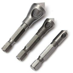 3pcs Countersink Deburring Drill Bits Chamferring Tapper Hole Cutter