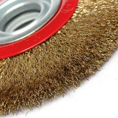 6 Inch 150mm Steel Wire Wheel Brush And Adaptor Rings For Bench Grinder Clean Polish